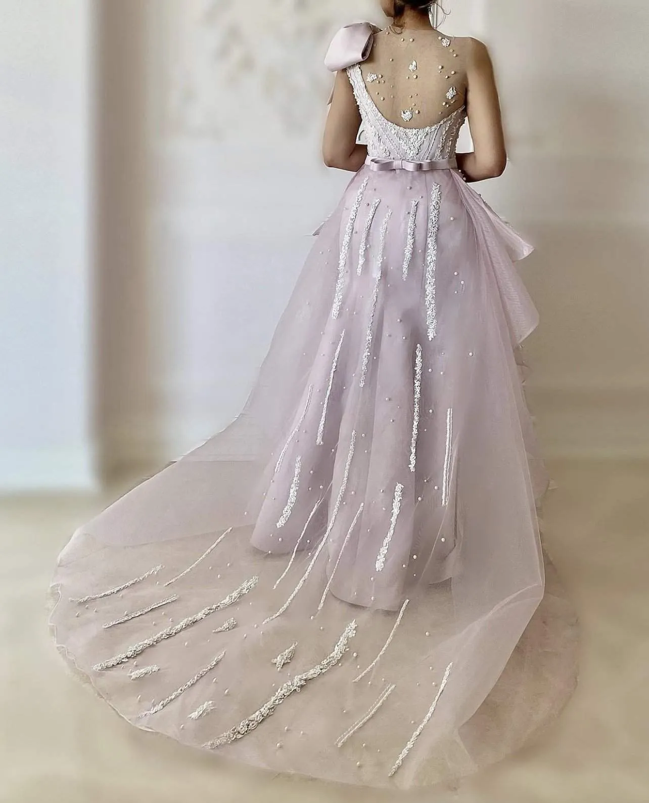 Light Pink Evening Dress Flowers
