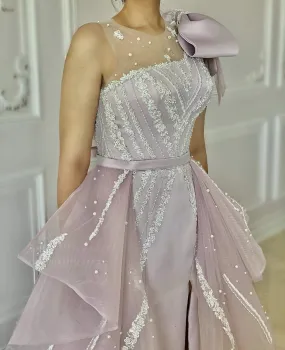 Light Pink Evening Dress Flowers