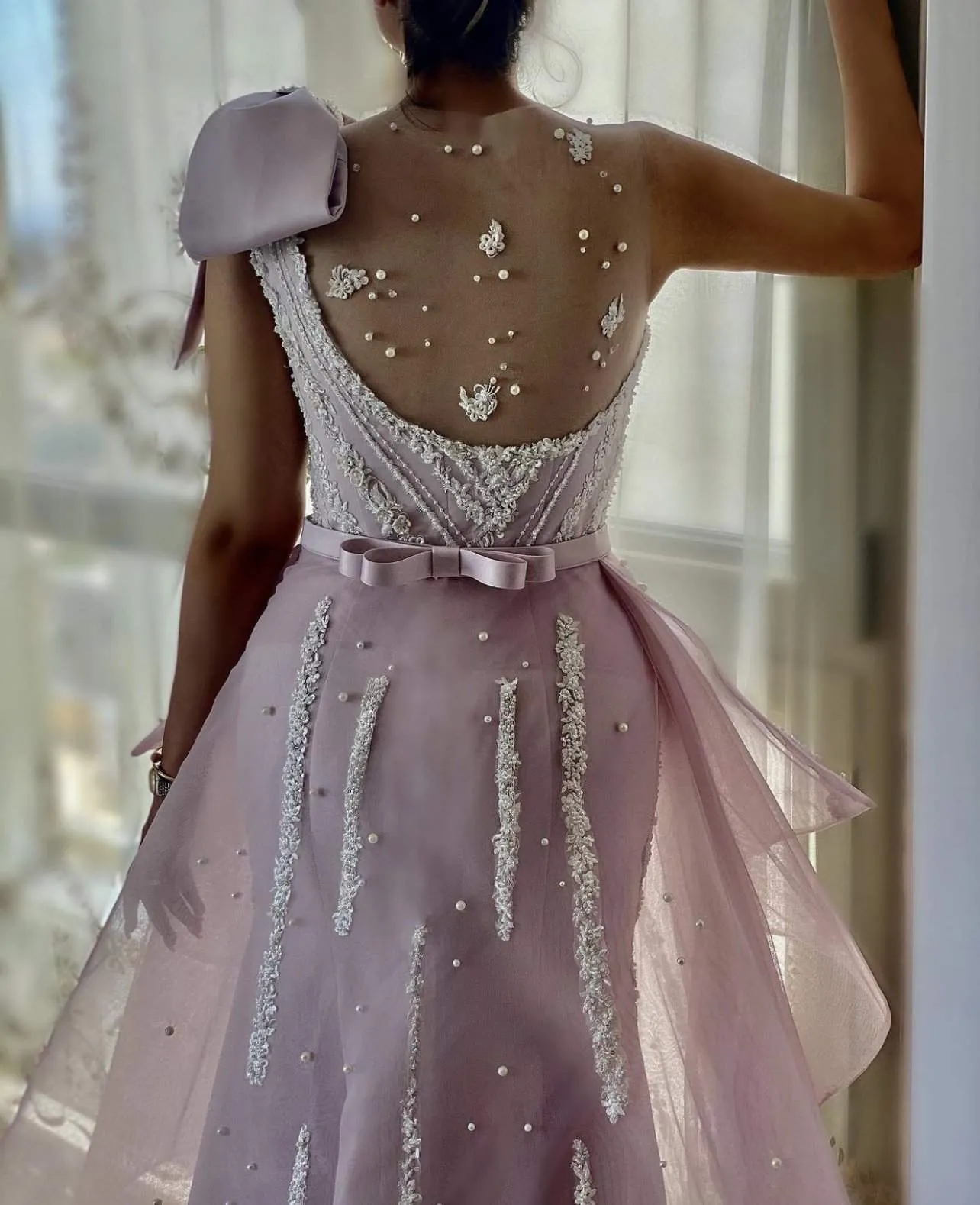 Light Pink Evening Dress Flowers