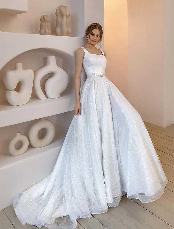 Luminous White Wedding Dress