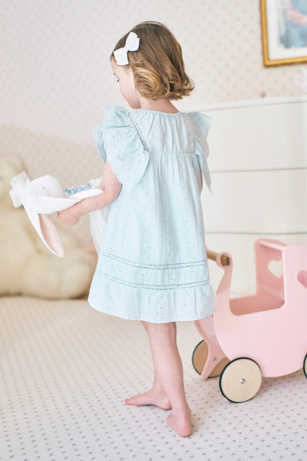 Margaret Dress in Icy Eyelet
