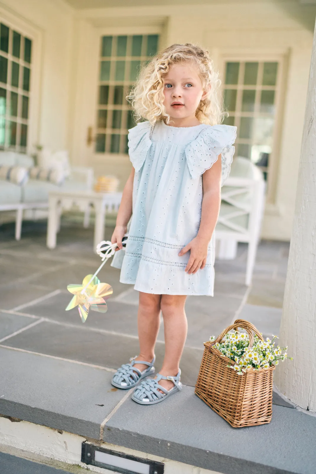 Margaret Dress in Icy Eyelet