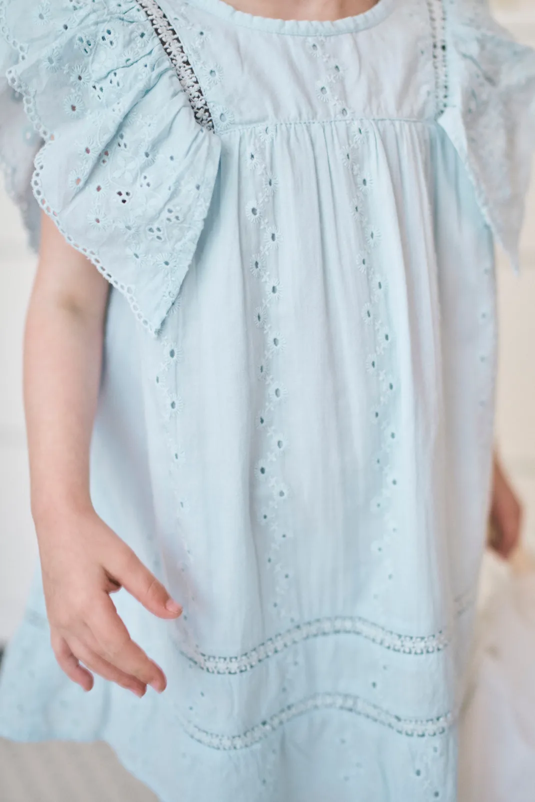 Margaret Dress in Icy Eyelet