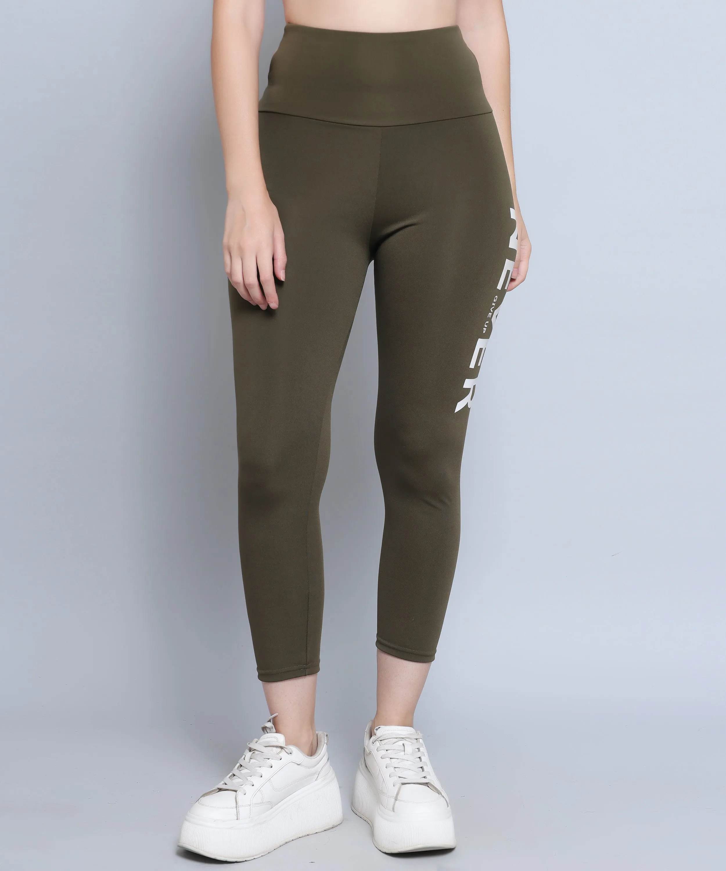 Megaska Dry Fit Color Block Athletics Workout Yoga track Pants for Women_GreenBeige