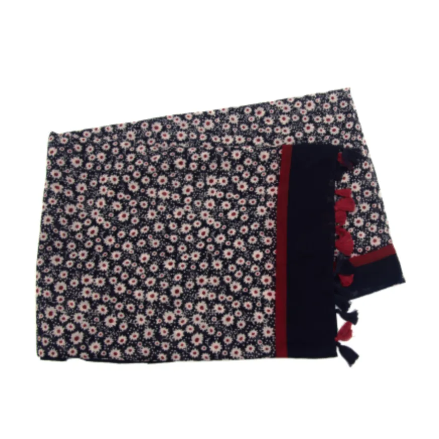 Navy Daisy Cascade Scarf
