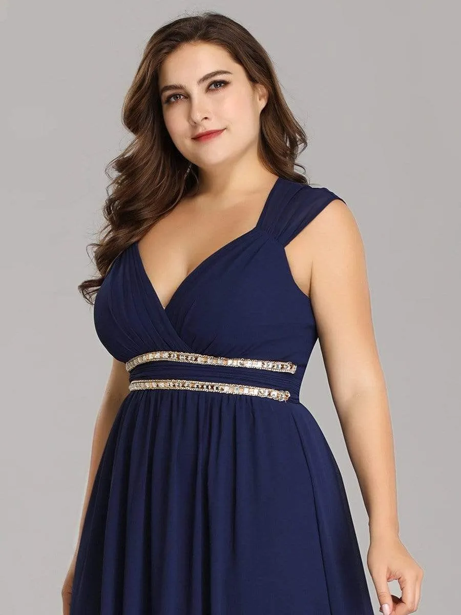 Plus Size Sleeveless Grecian Style formal Evening Dress
