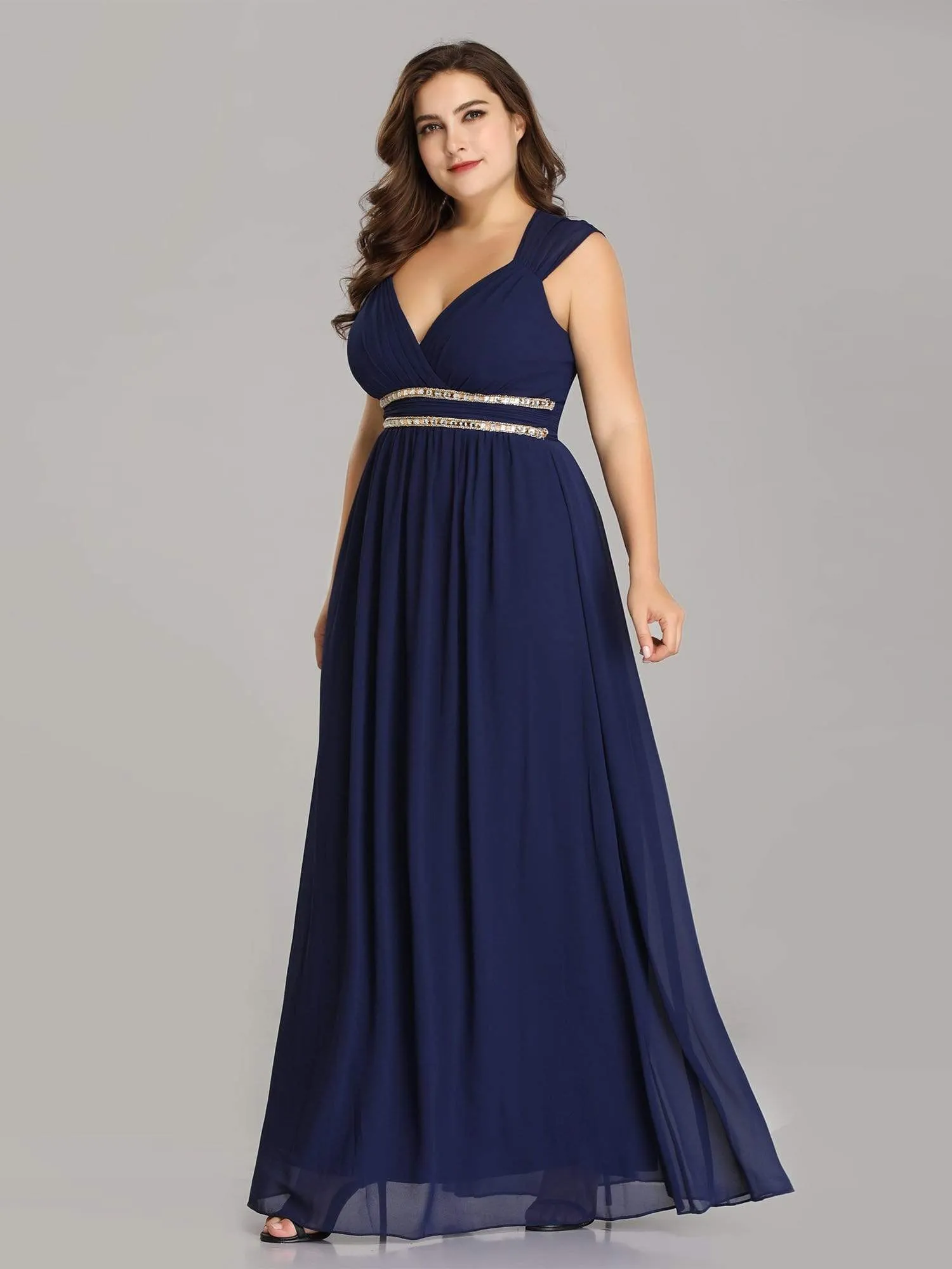 Plus Size Sleeveless Grecian Style formal Evening Dress