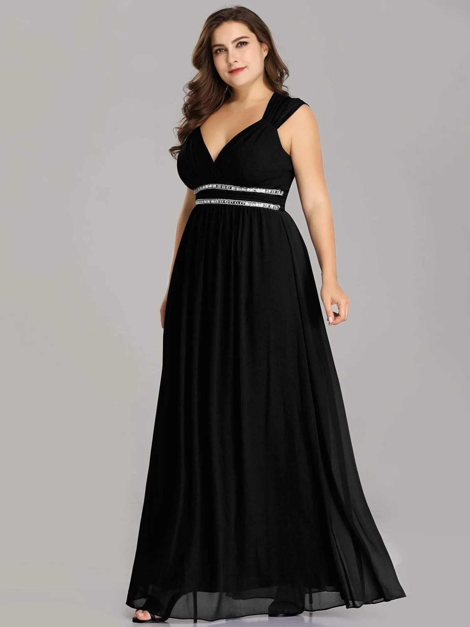 Plus Size Sleeveless Grecian Style formal Evening Dress