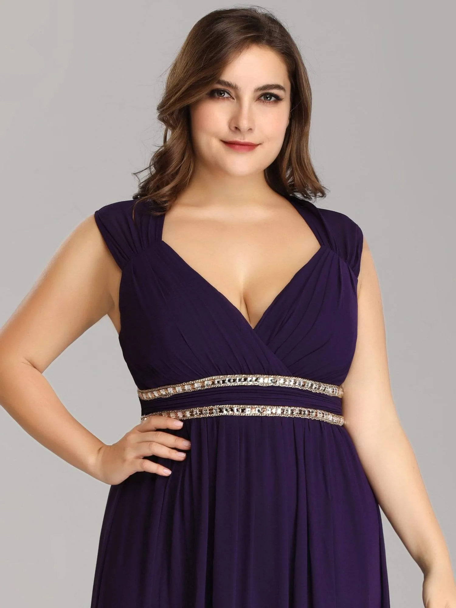 Plus Size Sleeveless Grecian Style formal Evening Dress