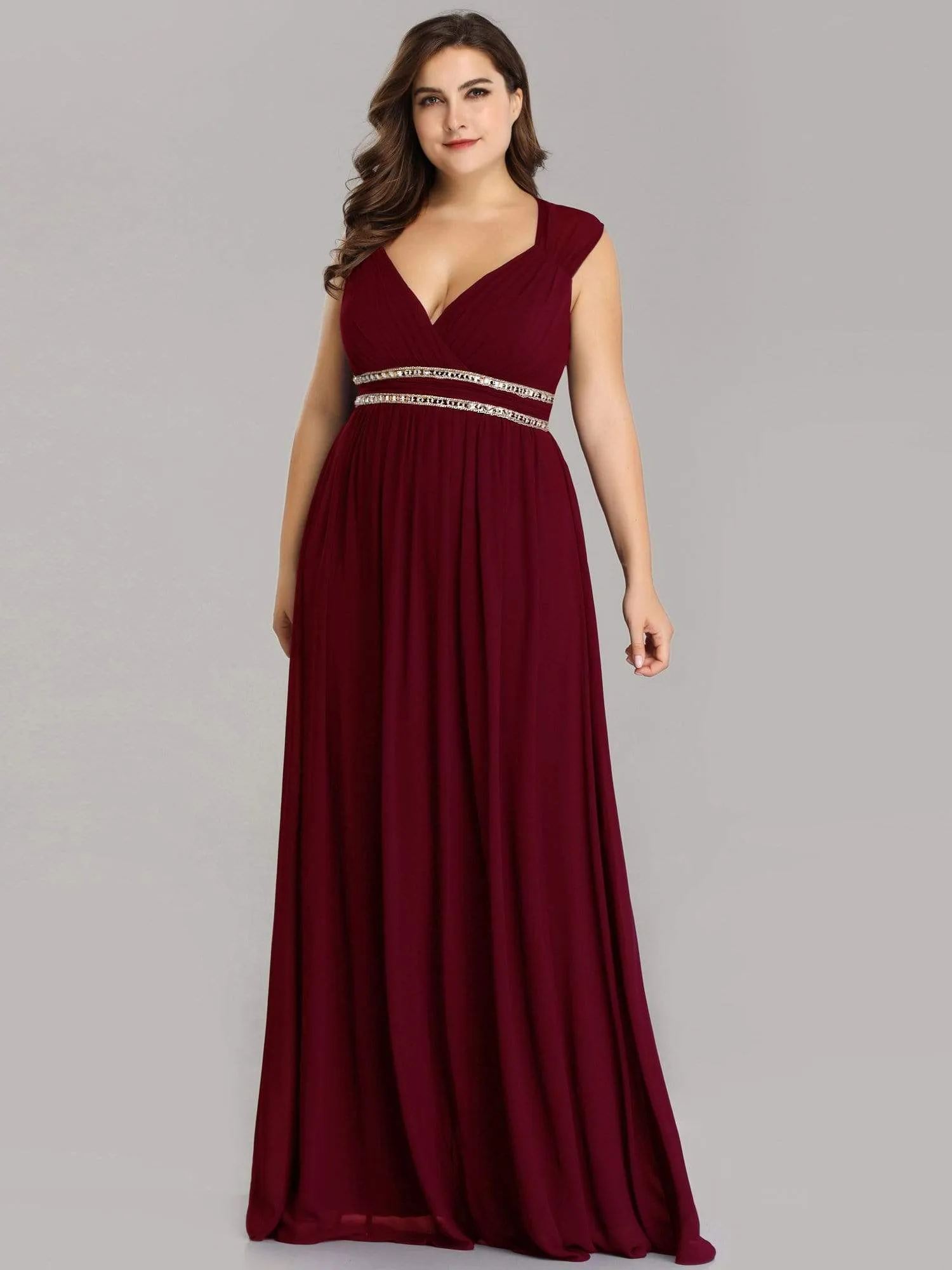 Plus Size Sleeveless Grecian Style formal Evening Dress