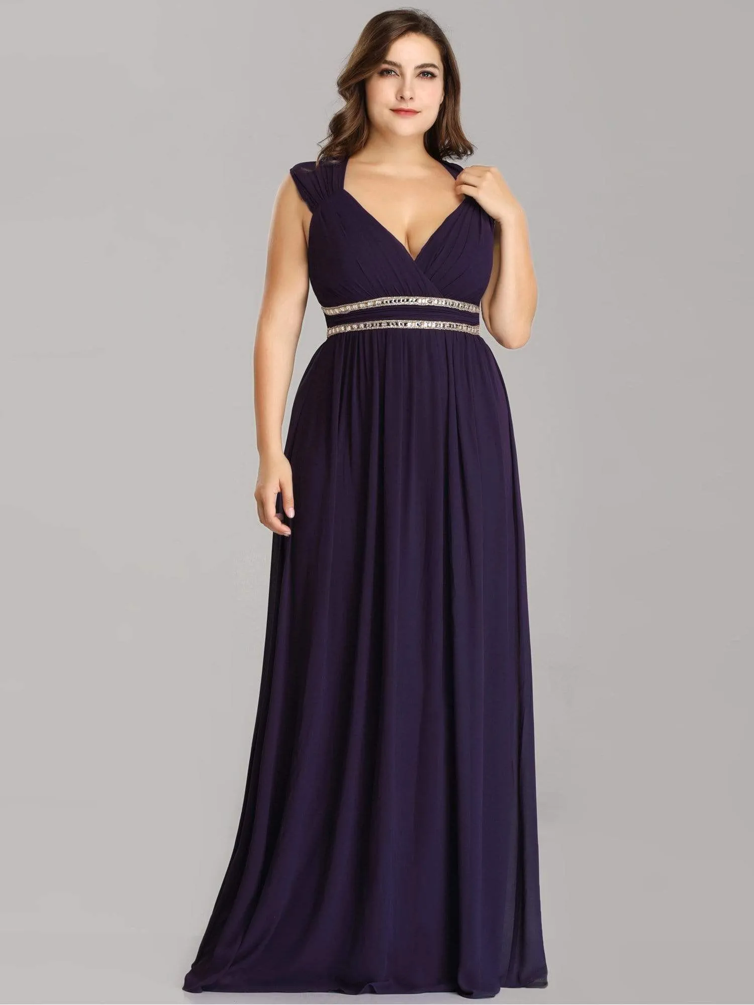 Plus Size Sleeveless Grecian Style formal Evening Dress