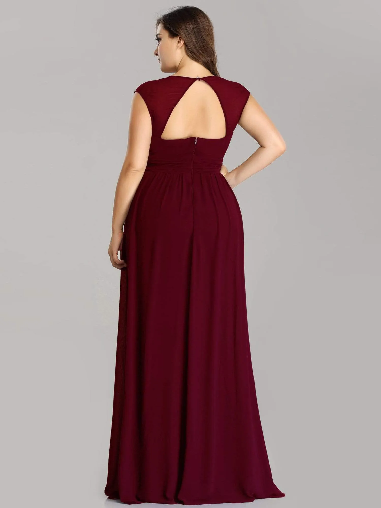 Plus Size Sleeveless Grecian Style formal Evening Dress