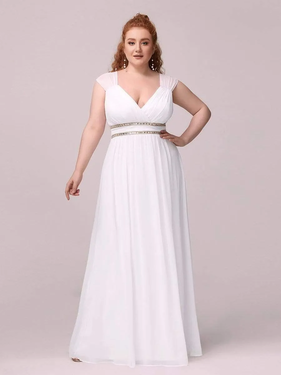 Plus Size Sleeveless Grecian Style formal Evening Dress