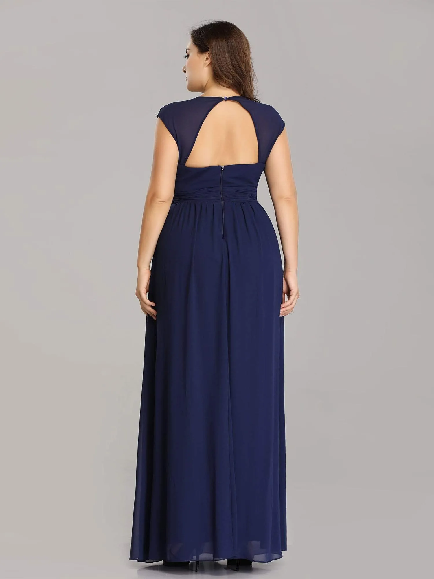 Plus Size Sleeveless Grecian Style formal Evening Dress