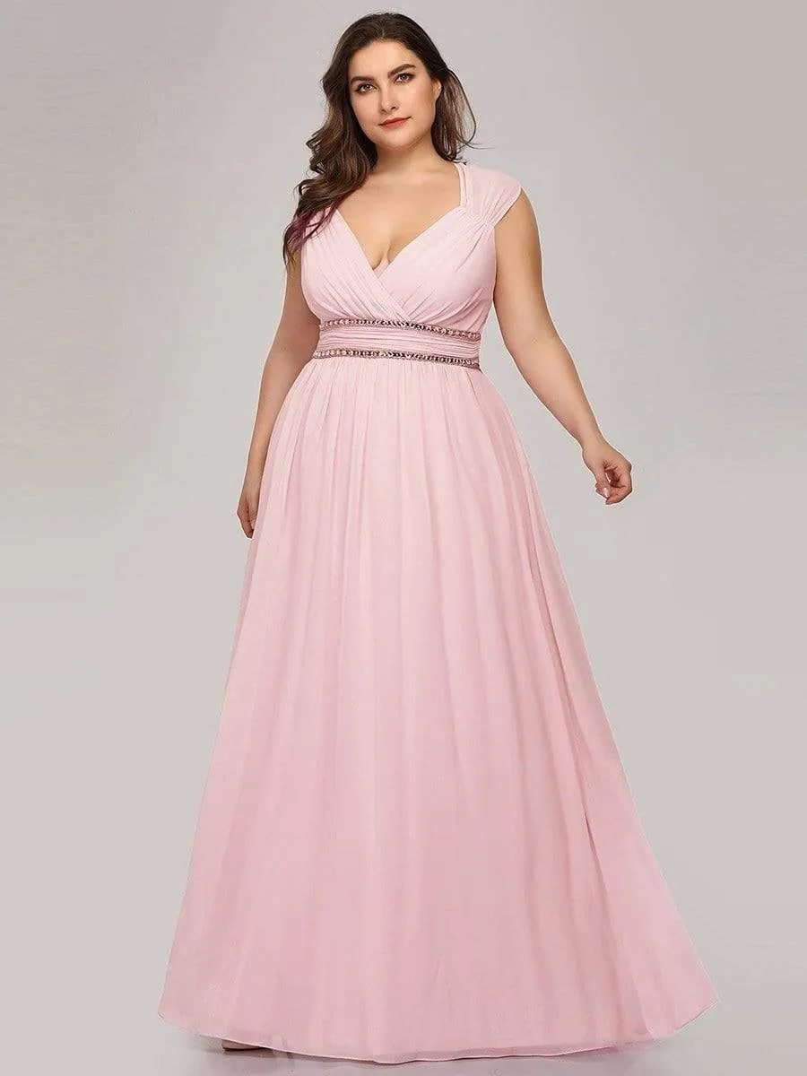 Plus Size Sleeveless Grecian Style formal Evening Dress