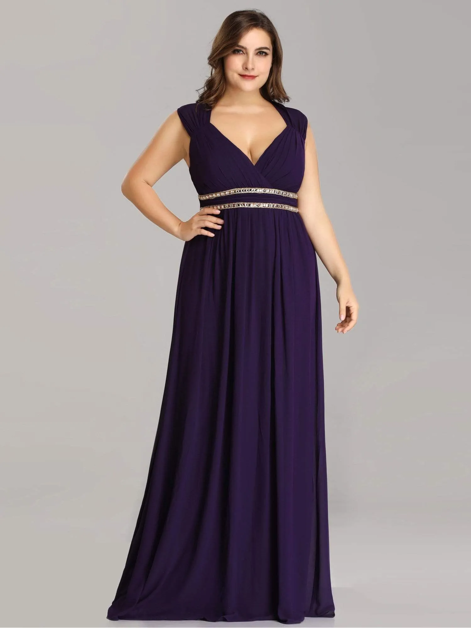Plus Size Sleeveless Grecian Style formal Evening Dress