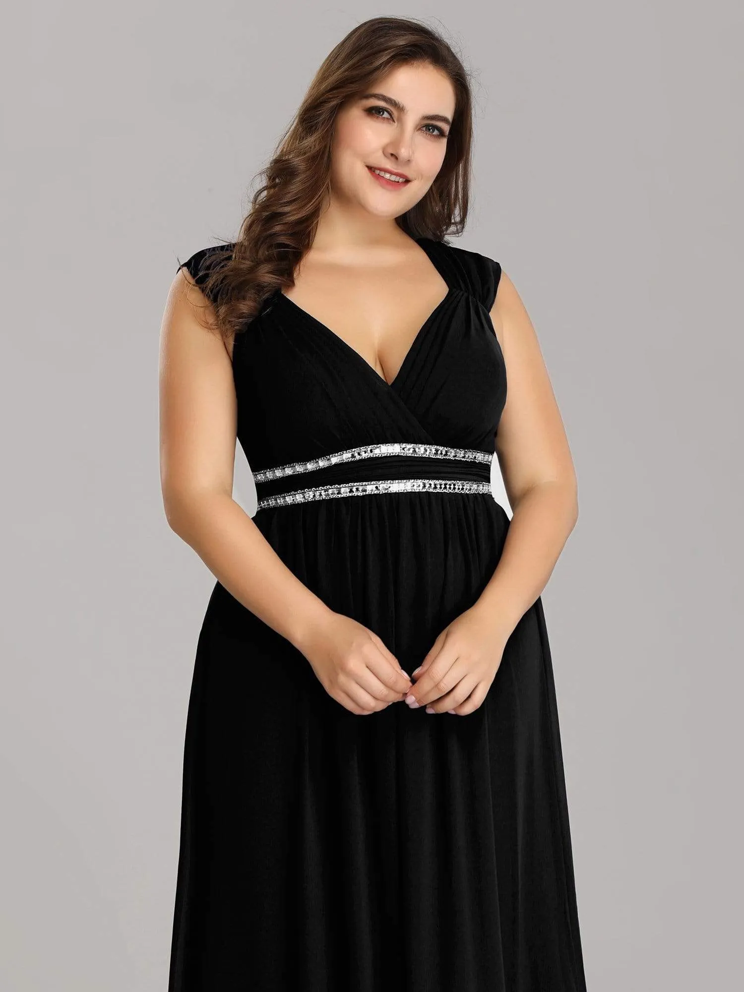 Plus Size Sleeveless Grecian Style formal Evening Dress