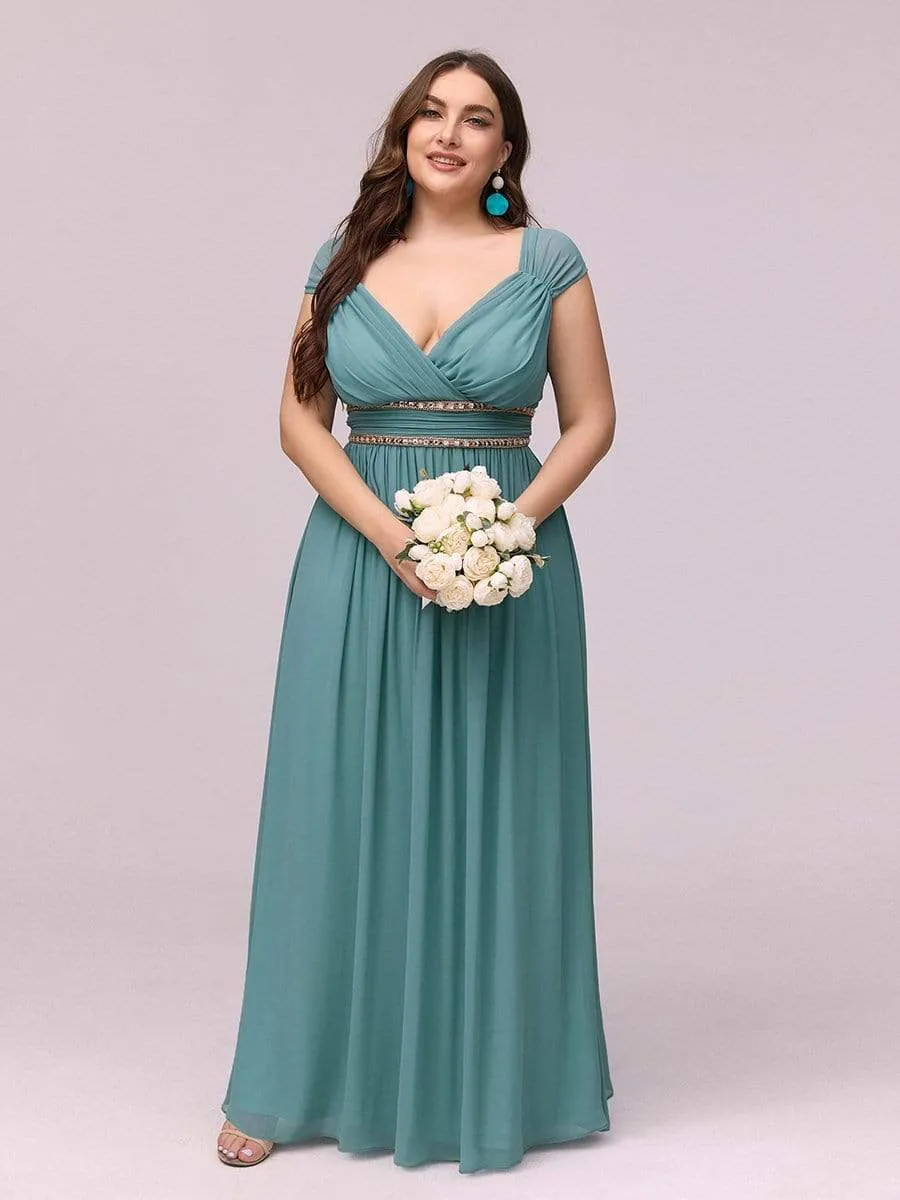 Plus Size Sleeveless Grecian Style formal Evening Dress