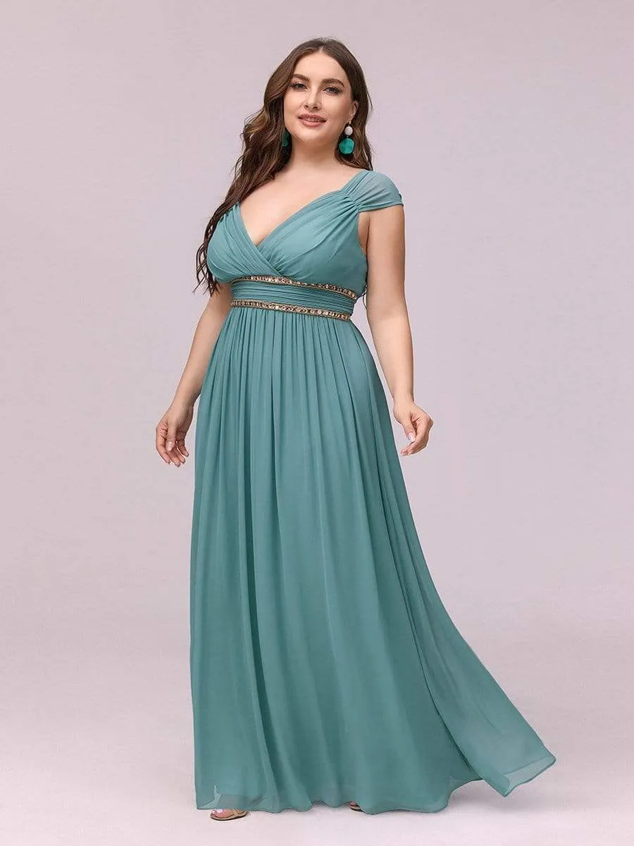 Plus Size Sleeveless Grecian Style formal Evening Dress