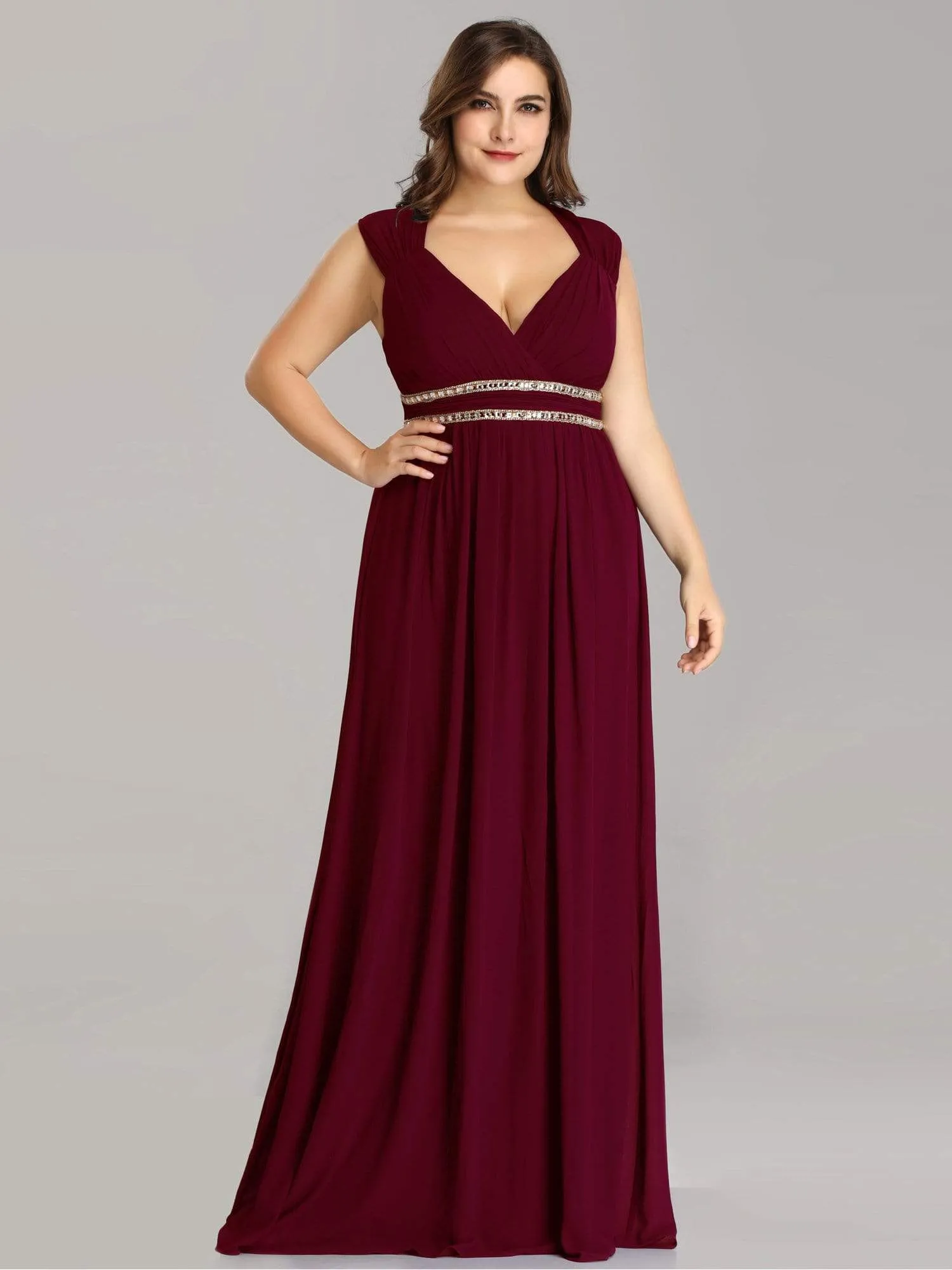Plus Size Sleeveless Grecian Style formal Evening Dress