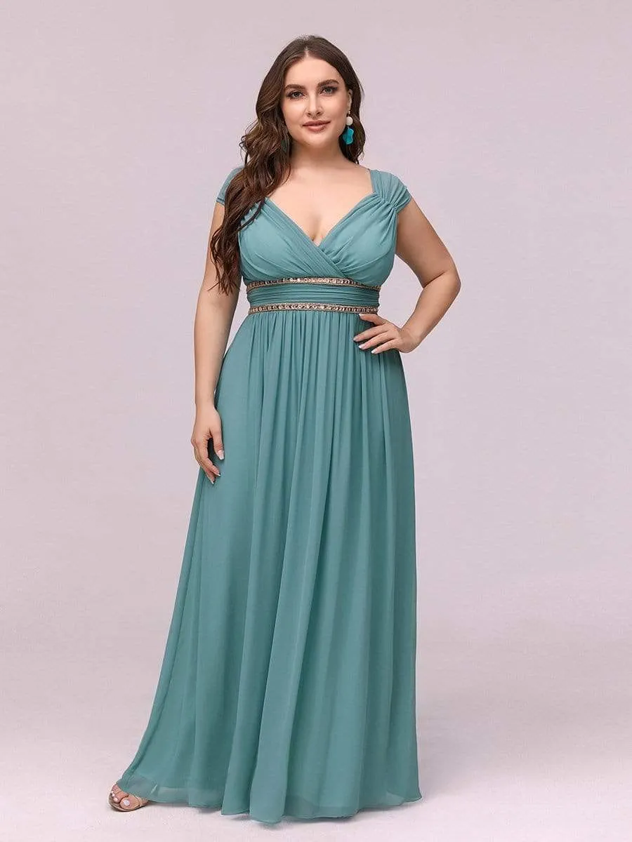 Plus Size Sleeveless Grecian Style formal Evening Dress