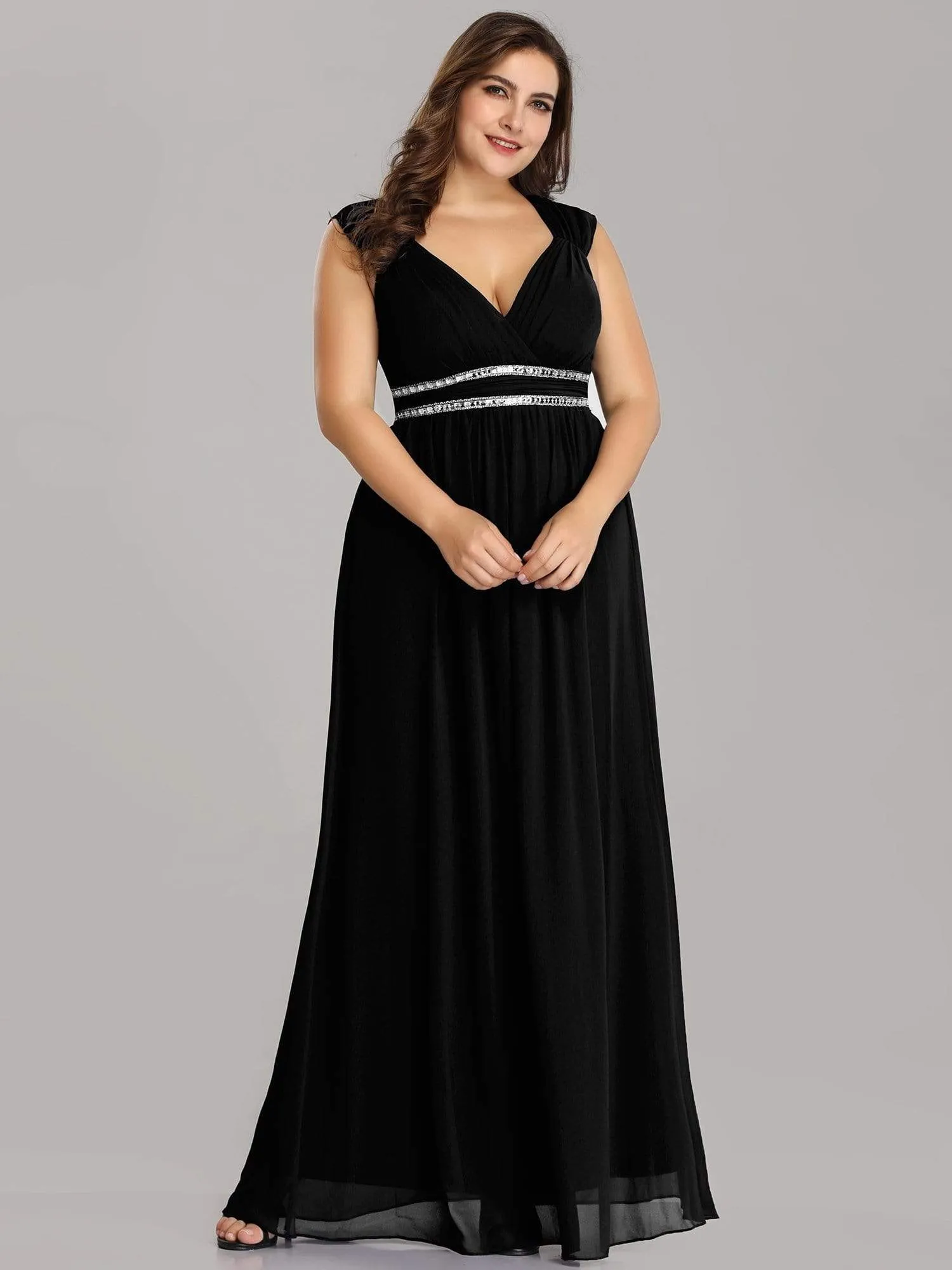 Plus Size Sleeveless Grecian Style formal Evening Dress