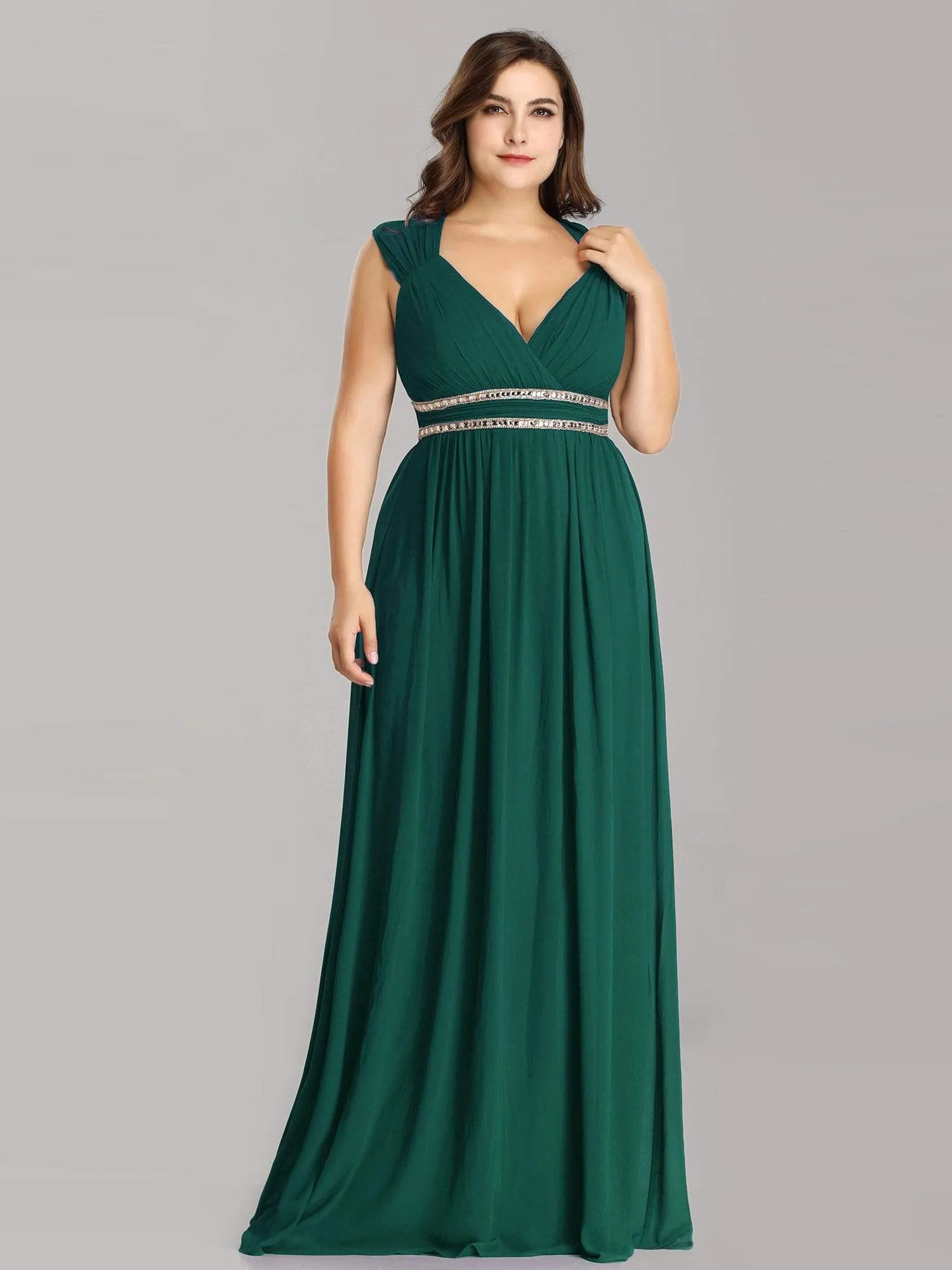 Plus Size Sleeveless Grecian Style formal Evening Dress