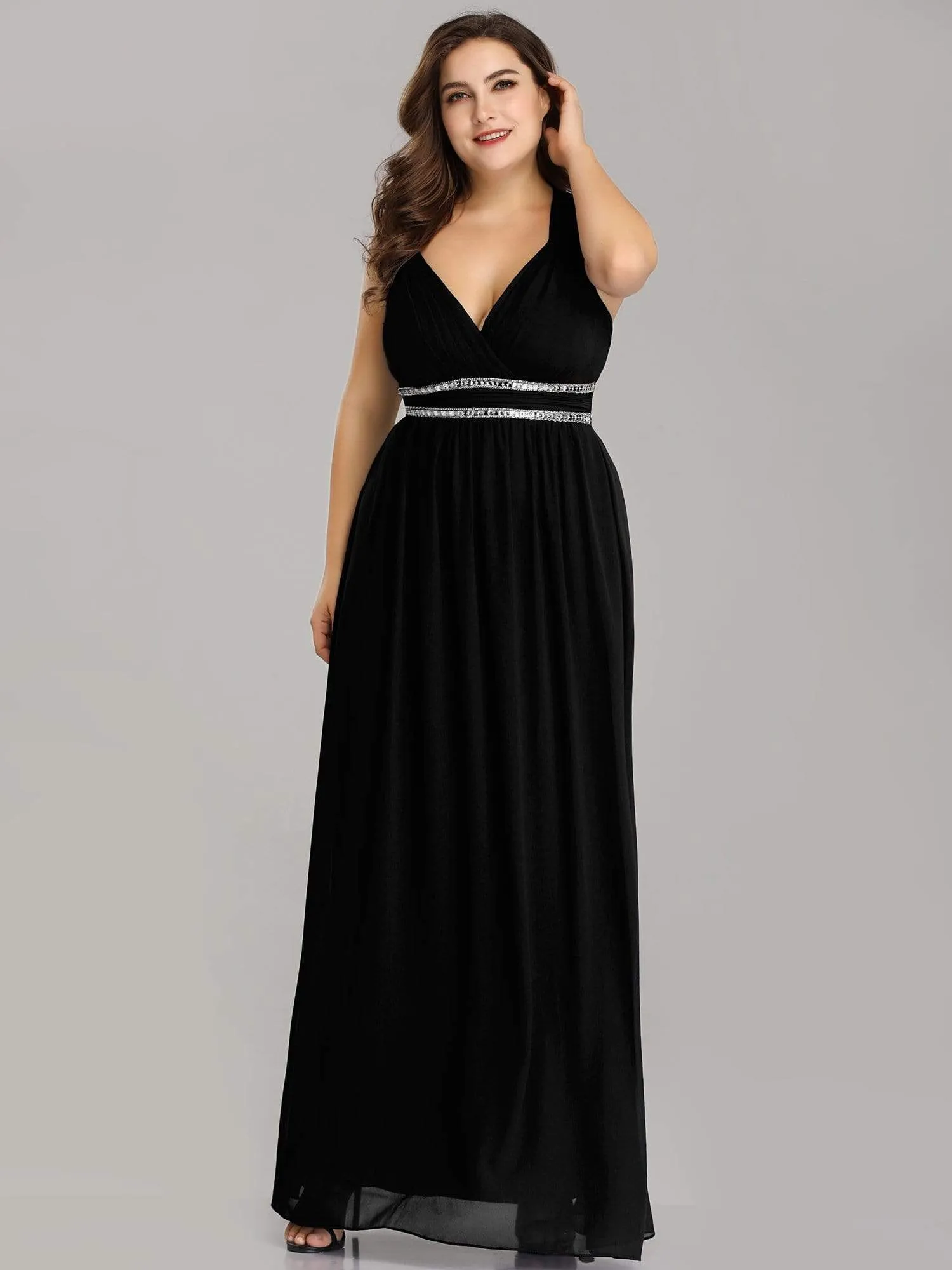 Plus Size Sleeveless Grecian Style formal Evening Dress