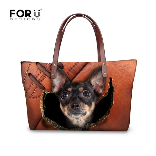 Shih Tzu Women Handbag, Shoulder Bag, Casual Tote for Ladies, Pugs, Female Totes