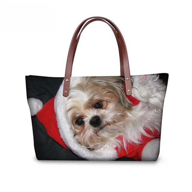 Shih Tzu Women Handbag, Shoulder Bag, Casual Tote for Ladies, Pugs, Female Totes