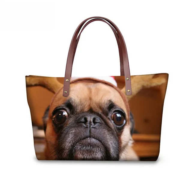 Shih Tzu Women Handbag, Shoulder Bag, Casual Tote for Ladies, Pugs, Female Totes