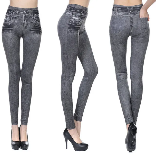 Stretchable Bleached Pencil High Waist Jeans