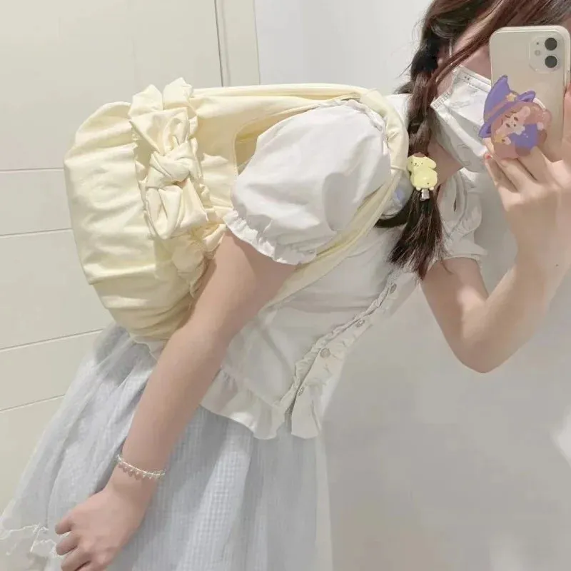 TAVIMART  -  Korean Sweet Bow Pleated Lolita Spring Summer Fashion Handbag  Women Shoulder Bag All Match