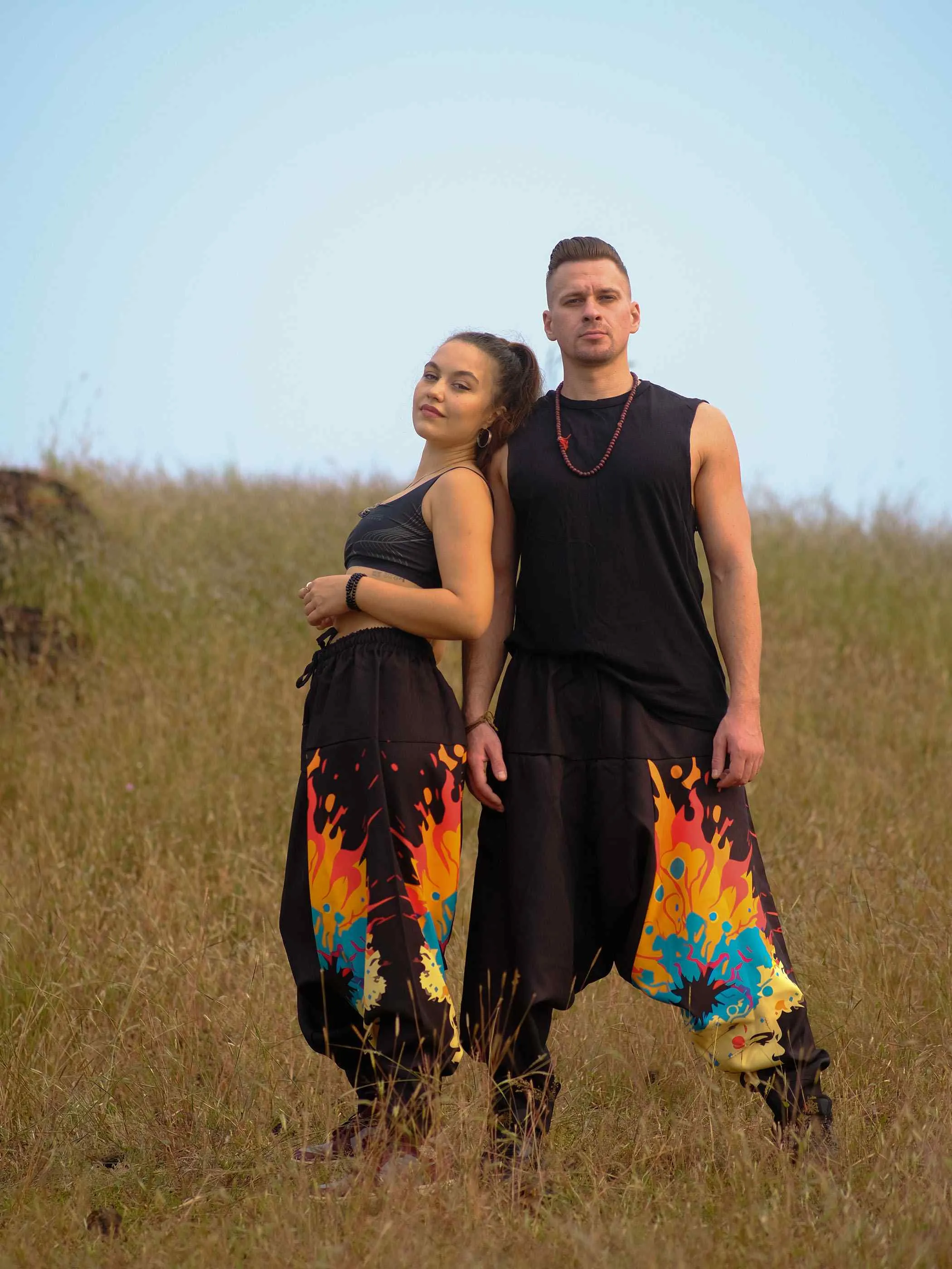 Women's Sunset Serenity Hippy Aladdin Balloon Harem Pants For Travel Yoga Dance