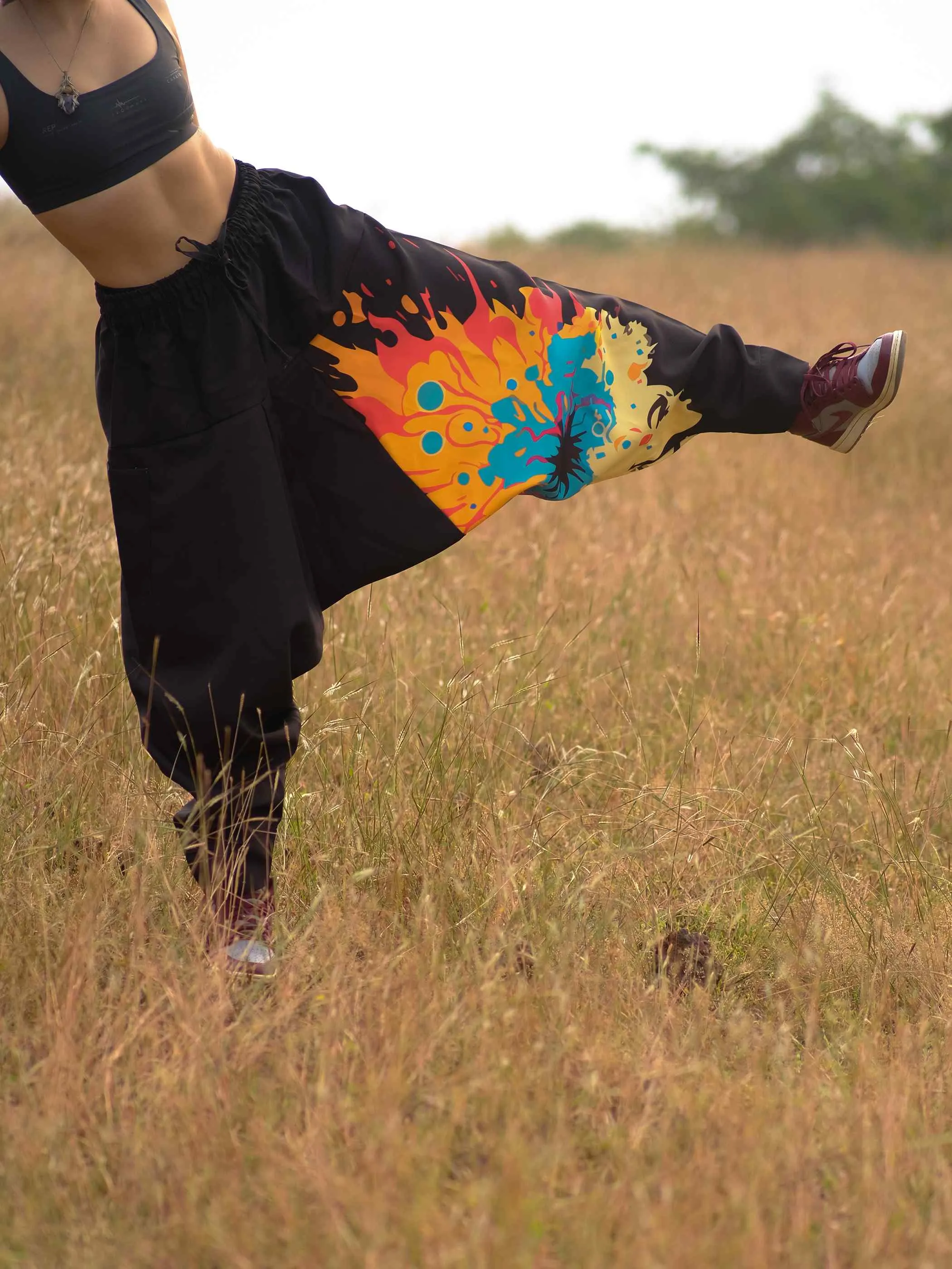 Women's Sunset Serenity Hippy Aladdin Balloon Harem Pants For Travel Yoga Dance