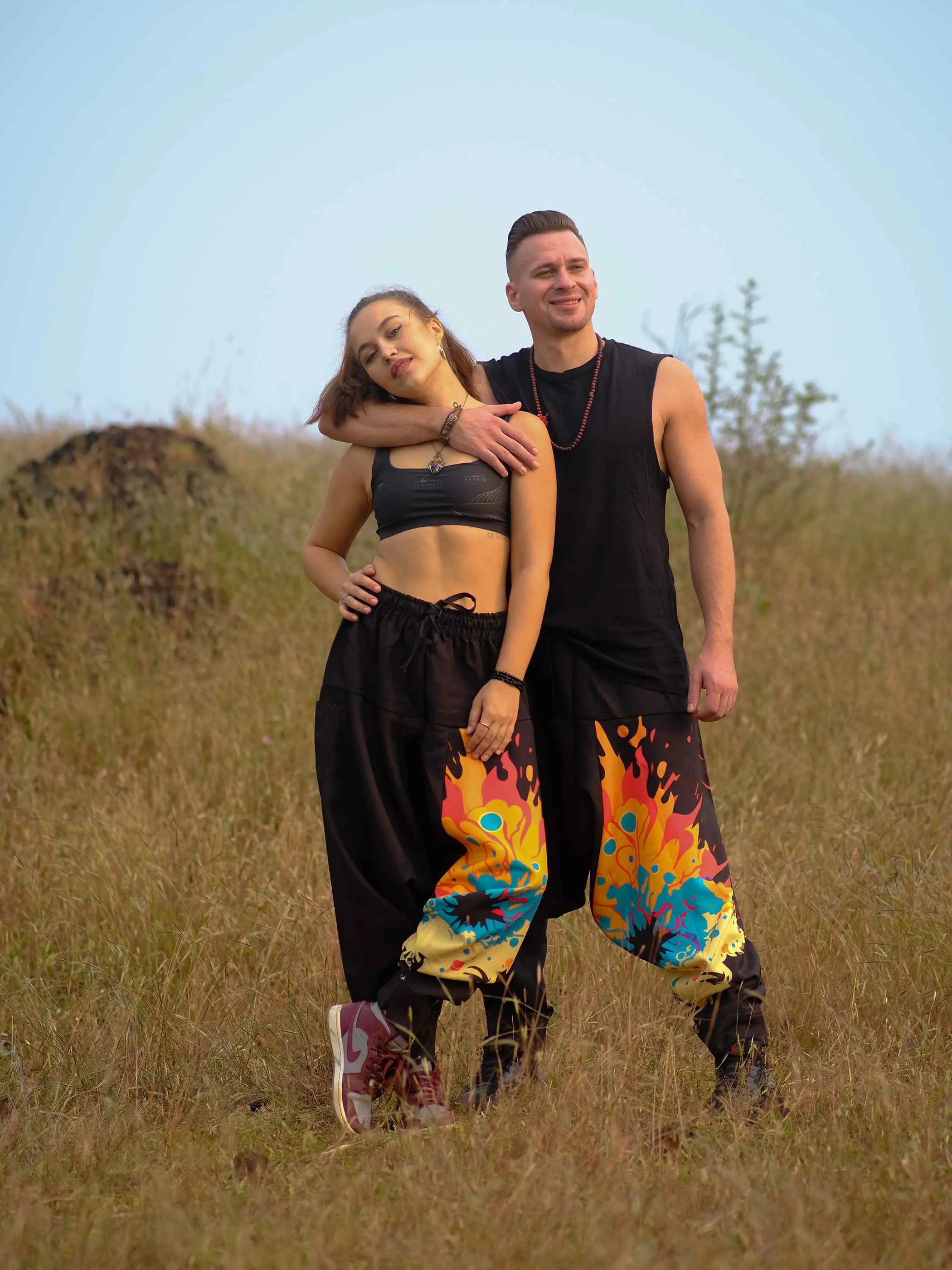 Women's Sunset Serenity Hippy Aladdin Balloon Harem Pants For Travel Yoga Dance